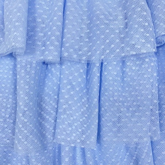 NWT HILL HOUSE HOME Small Pandora Tulle Midi Skirt Baby Blue Elastic Waist $250 - Picture 6 of 12